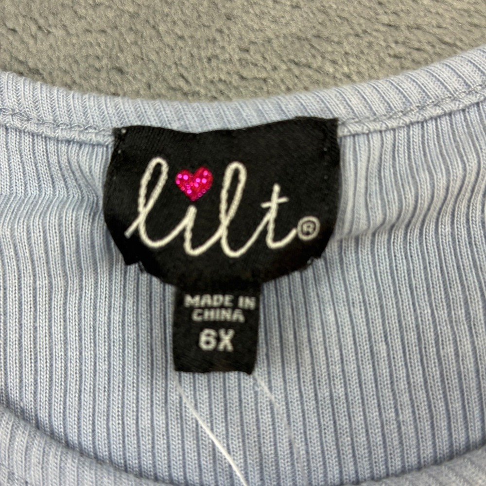 NWOT Lilt Girls Blue Ribbed Fox Glitter Plaid‎ Dress with Matching Purse Size 6X - Picture 4 of 16